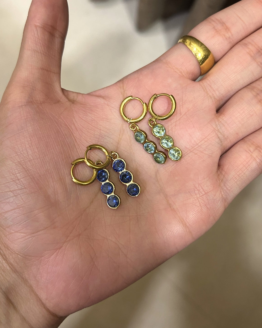 Navy Blue Trinity Huggies (Gold)