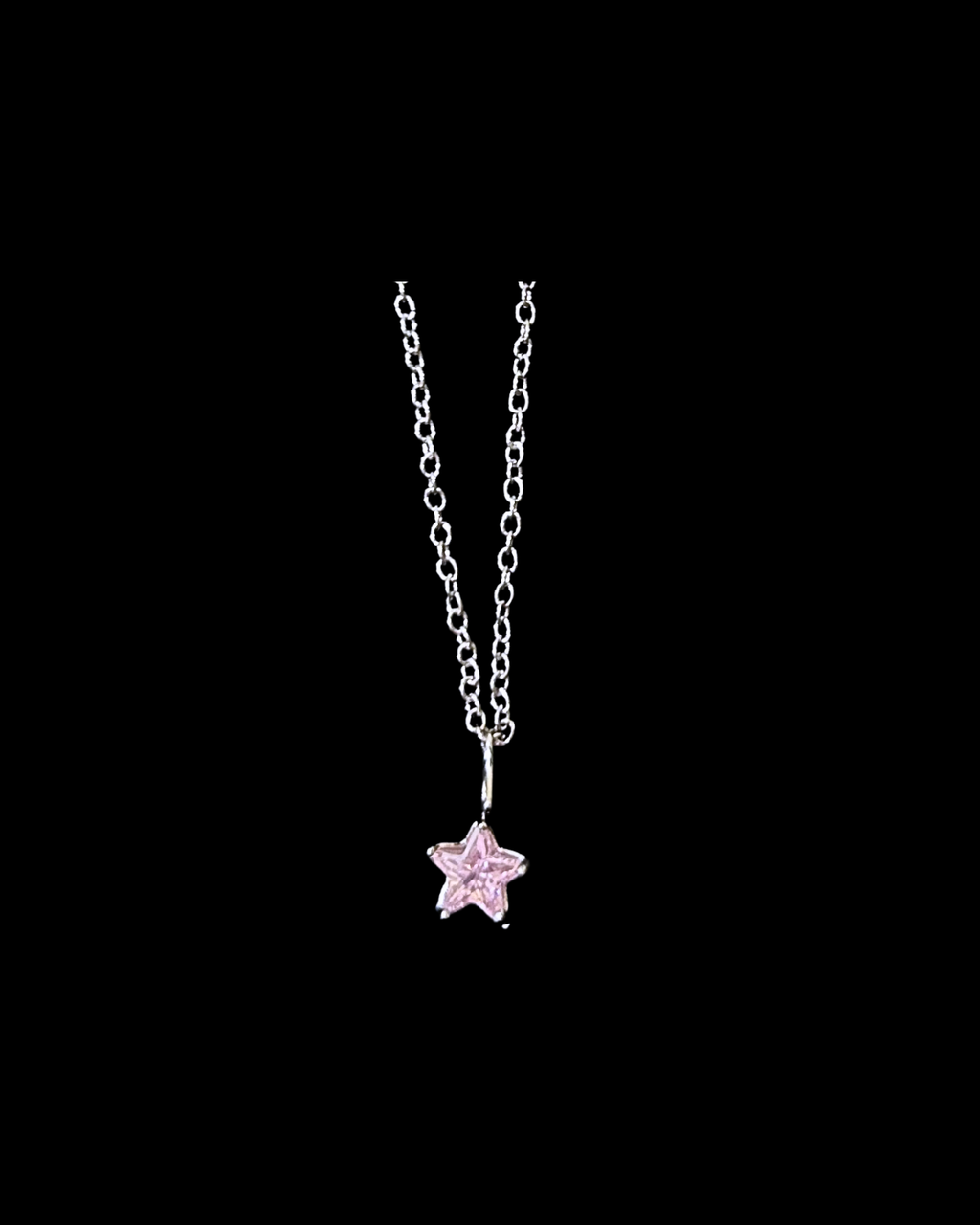Pink Star Silver Necklace