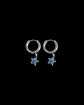 Blue Star Silver Huggie