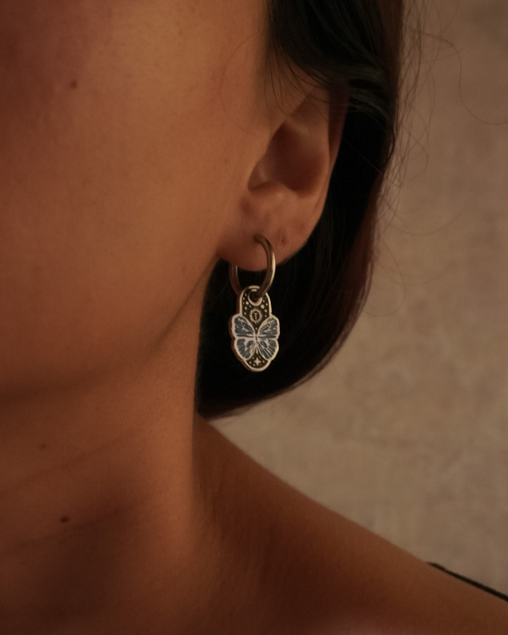 MorphoMini Silver Earrings