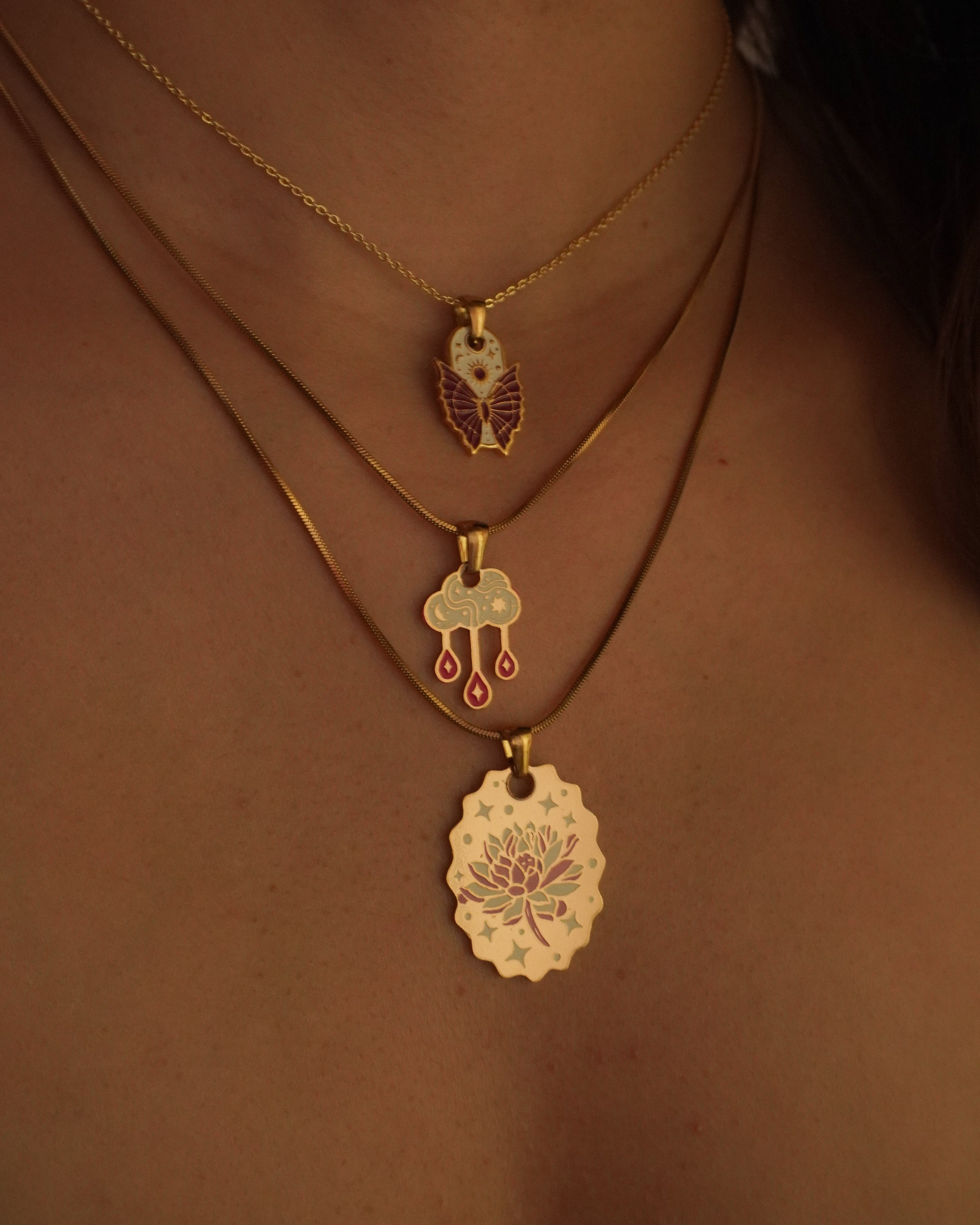 Enchanted Clouds - White Necklace