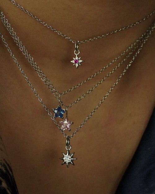 Blue Star Silver Necklace