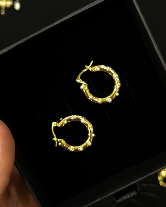 Archival Pearl hoops