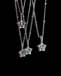 Blue Heart Necklace - Silver